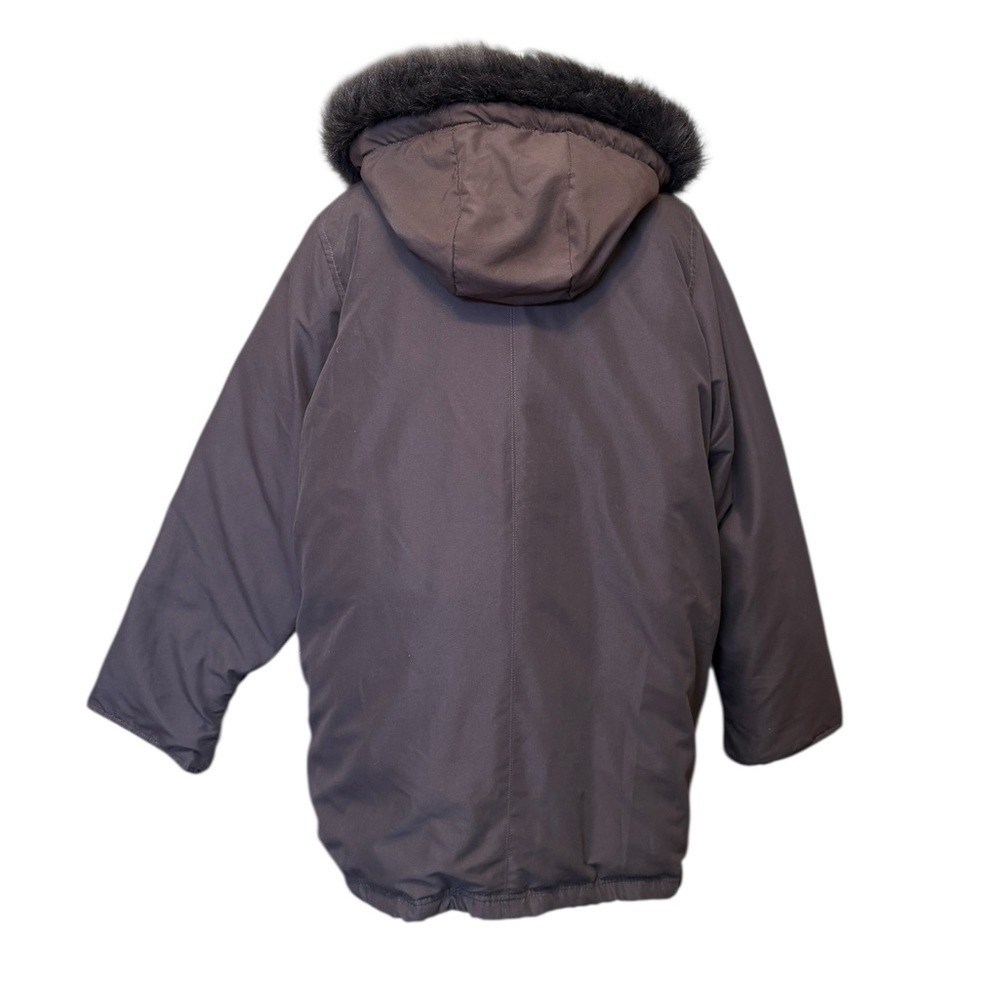 Woman Within Plus Size Faux Fur Down Parka Coat Brown Size Large #1985 - Picture 5 of 10